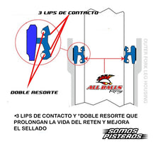 Cargar imagen en el visor de la galería, Retenes Suspension Allballs Racing Doble Resorte 43x53x9.5