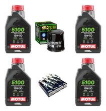 Cargar imagen en el visor de la galería, Kit Afinacion Motul 5100 Hf Ngk R6r R1 Gsxr Zx6r Zx10 1000rr