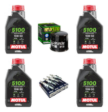 Cargar imagen en el visor de la galería, Kit Afinacion Motul 5100 Hf Ngk R6r R1 Gsxr Zx6r Zx10 1000rr