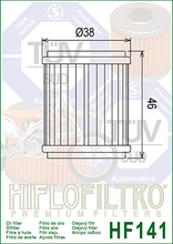 Cargar imagen en el visor de la galería, Filtro Aceite HiFlo HF-141 CZD300 VP125 YP125 YZF-R125 WR125
