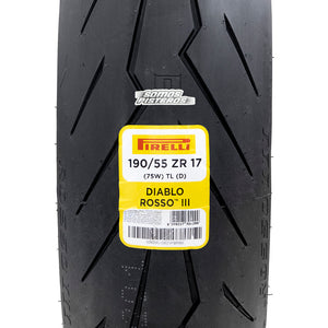 LLanta Pirelli Diablo Rosso III 190/55 ZR 17 75W ZX10R R1