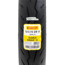 Cargar imagen en el visor de la galería, LLanta Pirelli Diablo Rosso IV 120/70 ZR 17 58W S1000RR V4
