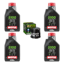 Cargar imagen en el visor de la galería, Kit Filtro Hiflo 4l Aceite Motul 5100 10W40 R1 GSXR 1000 1000RR ZX