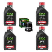 Cargar imagen en el visor de la galería, Kit Filtro Hiflo 4l Aceite Motul 5100 10W40 R1 GSXR 1000 1000RR ZX