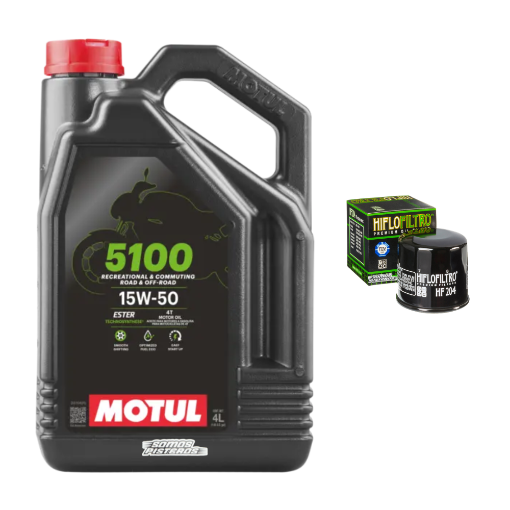 Kit Filtro Hiflo 4l Aceite Motul 5100 15W50 R1 GSXR 1000 1000RR ZX