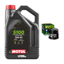 Cargar imagen en el visor de la galería, Kit Filtro Hiflo 4l Aceite Motul 5100 15W50 R1 GSXR 1000 1000RR ZX
