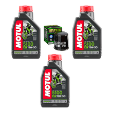 Cargar imagen en el visor de la galería, Aceite Motul 5100 15w50 Filtro HF R6r 600rr Gsxr Ninja 400 R6s FZ