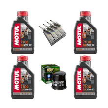 Cargar imagen en el visor de la galería, Kit Afinacion Motul 7100 20W50 Ngk Hf Zx10r 08-15 Gsxr 1000 07-20