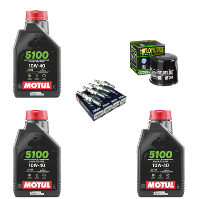 KIT AFINACION MOTUL 5100 NGK HIFLO R6R R6S GSXR CBR600 F4I
