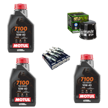 Cargar imagen en el visor de la galería, KIT AFINACION MOTUL 7100 NGK HIFLO R6R R6S GSXR CBR600 F4I