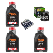 Cargar imagen en el visor de la galería, KIT AFINACION MOTUL 7100 NGK HIFLO R6R R6S GSXR CBR600 F4I
