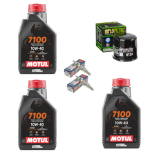 Cargar imagen en el visor de la galería, Kit Afinacion R3 Mt03 3l Motul 7100 2 Ngk Iridium Hf Premium