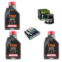 Cargar imagen en el visor de la galería, KIT AFINACION MOTUL 7100 NGK HIFLO R6R R6S GSXR CBR600 F4I