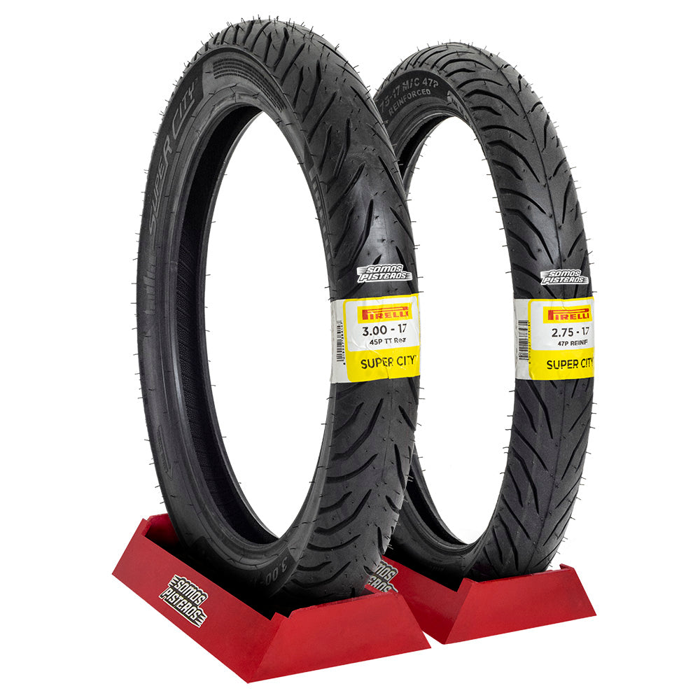 Llantas 2.75 17 47P Reinf y 3.00 17 45P Super City Pirelli