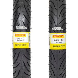Llantas 2.75 17 47P Reinf y 3.00 17 45P Super City Pirelli