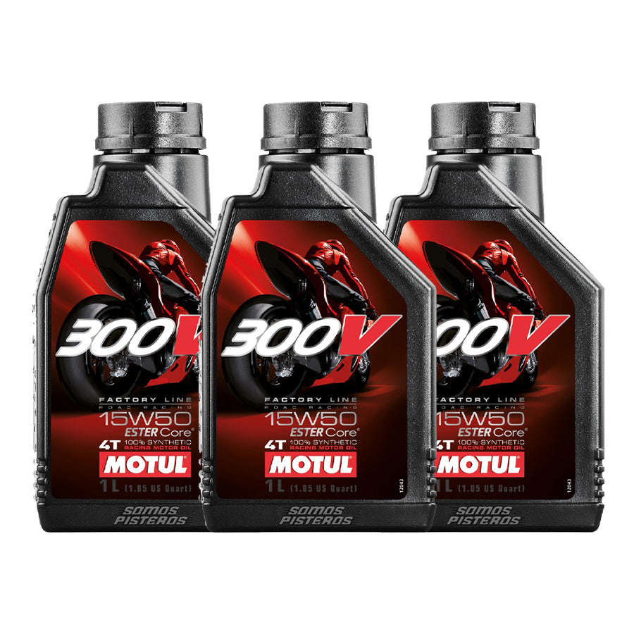 3L Aceite Motul 300v Race 15w50 R6R GSXR 600RR F4I R3 MT 03