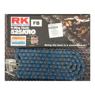Cadena 525 Azul Rk O Ring R6r Gsxr 600rr F4i Zx10r s1000rr
