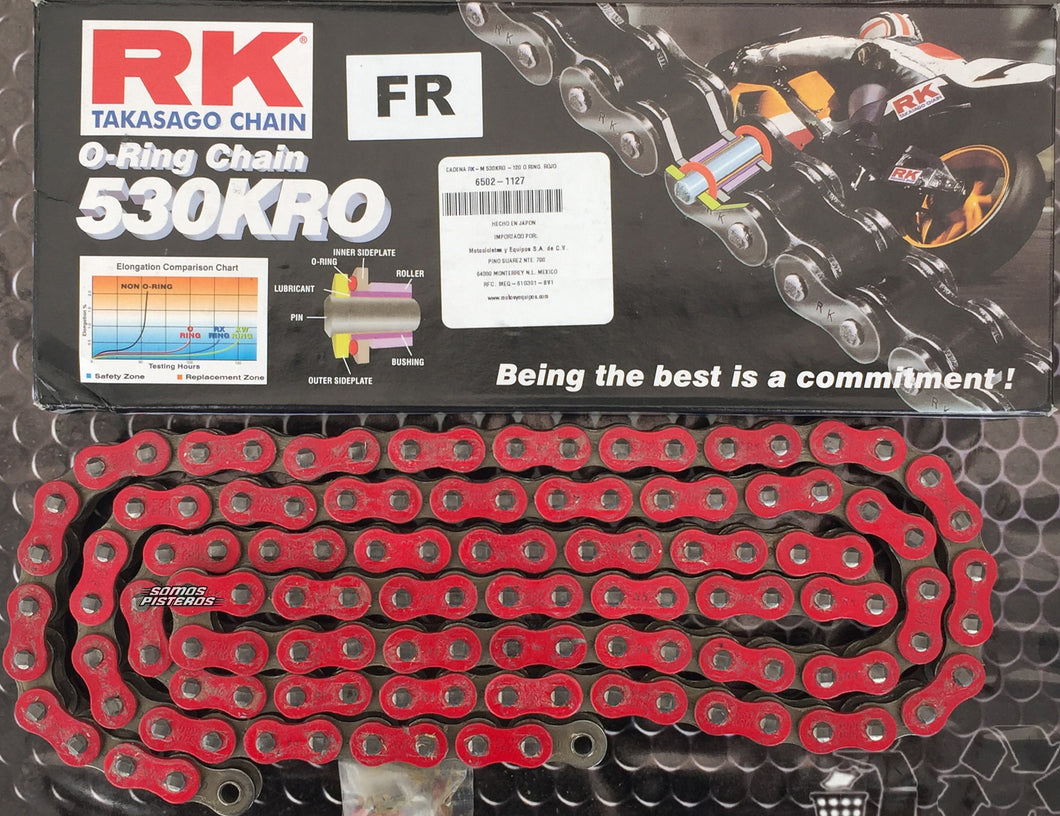 Cadena Rk 530 Roja Oring Japonsesa R1 1000rr Gsxr 1000 R6s