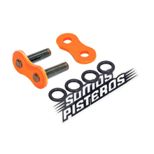 Cargar imagen en el visor de la galería, CANDADO CADENA 525 O RING REMACHADO NARANJA RK R6R GSXR 600r