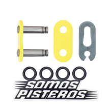 Cargar imagen en el visor de la galería, CANDADO CADENA 520 O RING CLIP AMARILLO FLUO RK PULSAR R3