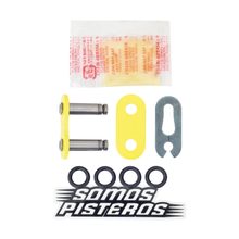 Cargar imagen en el visor de la galería, CANDADO CADENA 520 O RING CLIP AMARILLO FLUO RK PULSAR R3