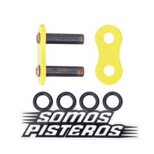 Cargar imagen en el visor de la galería, CANDADO CADENA 525 O RING REMACHADO AMARILLO FLUO RK R6 GSXR