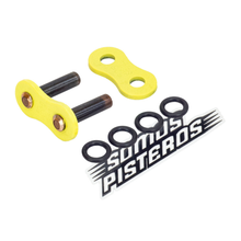 Cargar imagen en el visor de la galería, CANDADO CADENA 525 O RING REMACHADO AMARILLO FLUO RK R6 GSXR