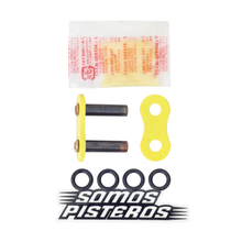 Cargar imagen en el visor de la galería, CANDADO CADENA 525 O RING REMACHADO AMARILLO FLUO RK R6 GSXR