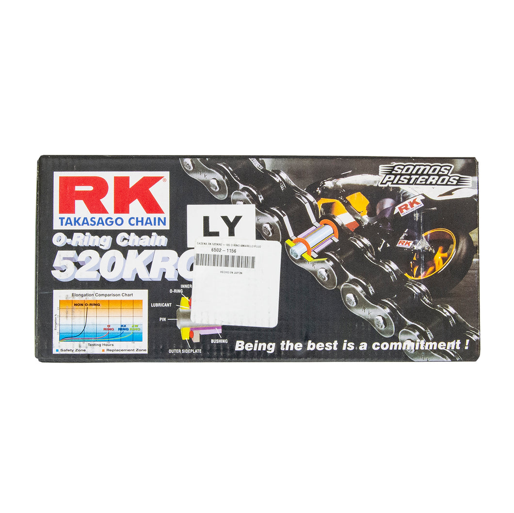 Cadena 520 Rk O Ring Amarillo Fluo Zx6r Duke RC R3 Pulsar
