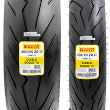Cargar imagen en el visor de la galería, llantas Pirelli Diablo Rosso III 120/70 y 200/55 17 S1000RR