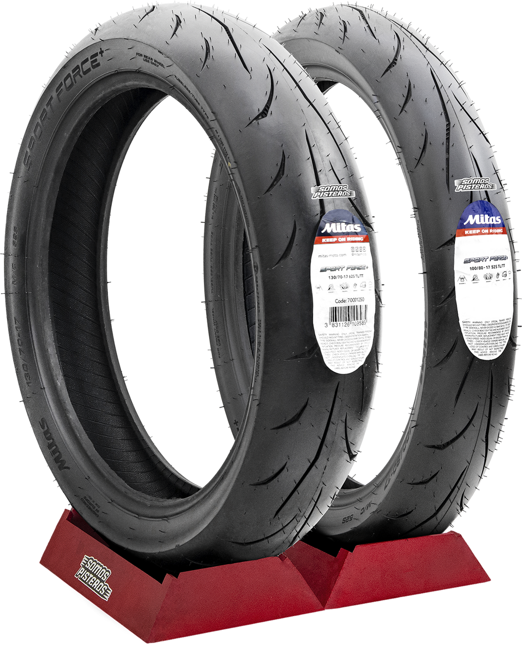 Llantas Mitas Sport Force+ 100/80-17 y 130/70 17 62S Pulsar