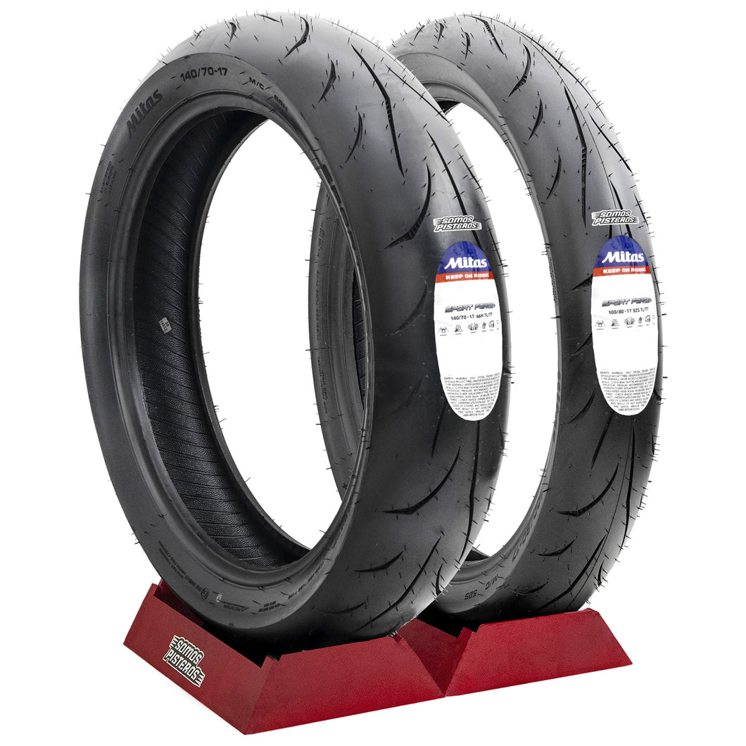 Kit Llantas Mitas Sport Force+ 100/80 17 52S y 140/70 17 66H