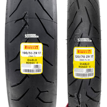 Cargar imagen en el visor de la galería, llantas Pirelli Diablo Rosso II 120/70 17 y 190/55 17 R1 ZX