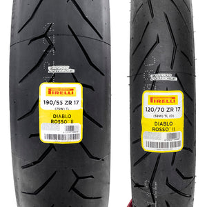 llantas Pirelli Diablo Rosso II 120/70 17 y 190/55 17 R1 ZX