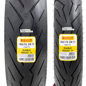 llantas Pirelli Diablo Rosso III 120/70 17 y 180/55 17 R6R