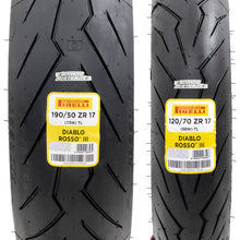 Cargar imagen en el visor de la galería, llantas Pirelli Diablo Rosso III 120/70 17 y 190/50 17 GSXR