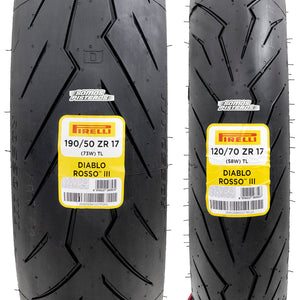 llantas Pirelli Diablo Rosso III 120/70 17 y 190/50 17 GSXR