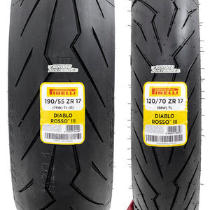 llantas Pirelli Diablo Rosso III 120/70 17 y 190/55 17 R1 ZX