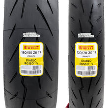 Cargar imagen en el visor de la galería, llantas Pirelli Diablo Rosso IV 120/70 17 y 180/55 17 R6R