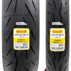 llantas Pirelli Diablo Rosso IV 120/70 17 y 200/55 17 V4 R1