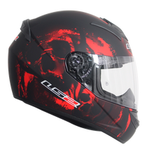 Cargar imagen en el visor de la galería, CASCO LS2 ROOKIE SKULL ROJO MATE FF352 PULSAR R6R FZ R1 R15