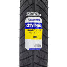 Cargar imagen en el visor de la galería, LLANTA MICHELIN 120/80 16 CITY PRO 60S TL/TT Sin Camara