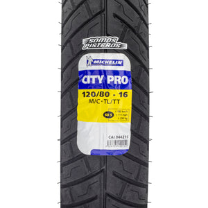 LLANTA MICHELIN 120/80 16 CITY PRO 60S TL/TT Sin Camara