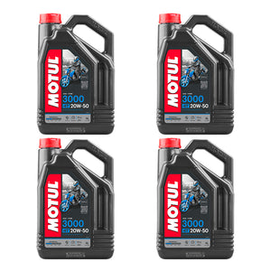 Caja 4 Pz D 4L Aceite Motul 3000 20w50 Pulsar Fz R6r R1 Gsxr