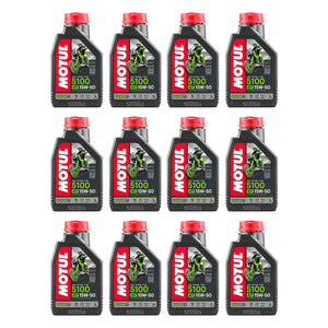 Caja 12 Pz Aceite Motul 5100 15w50 Pulsar Fz R6r R1 Gsxr Zx6