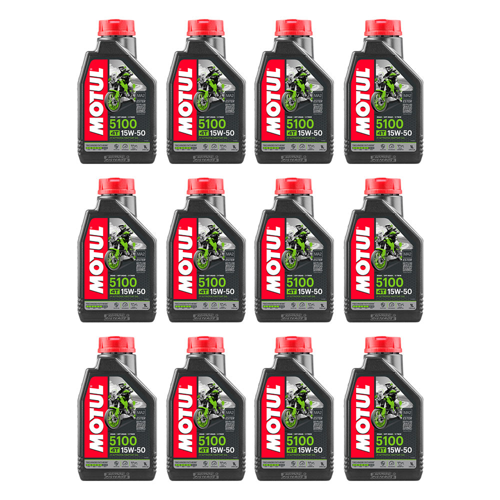 Caja 12 Pz Aceite Motul 5100 15w50 Pulsar Fz R6r R1 Gsxr Zx6