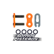 Cargar imagen en el visor de la galería, CANDADO CADENA 525 O RING REMACHADO NARANJA RK R6R GSXR 600r