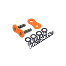 Cargar imagen en el visor de la galería, CANDADO CADENA 525 O RING REMACHADO NARANJA RK R6R GSXR 600r