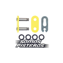 Cargar imagen en el visor de la galería, CANDADO CADENA 520 O RING CLIP AMARILLO FLUO RK PULSAR R3
