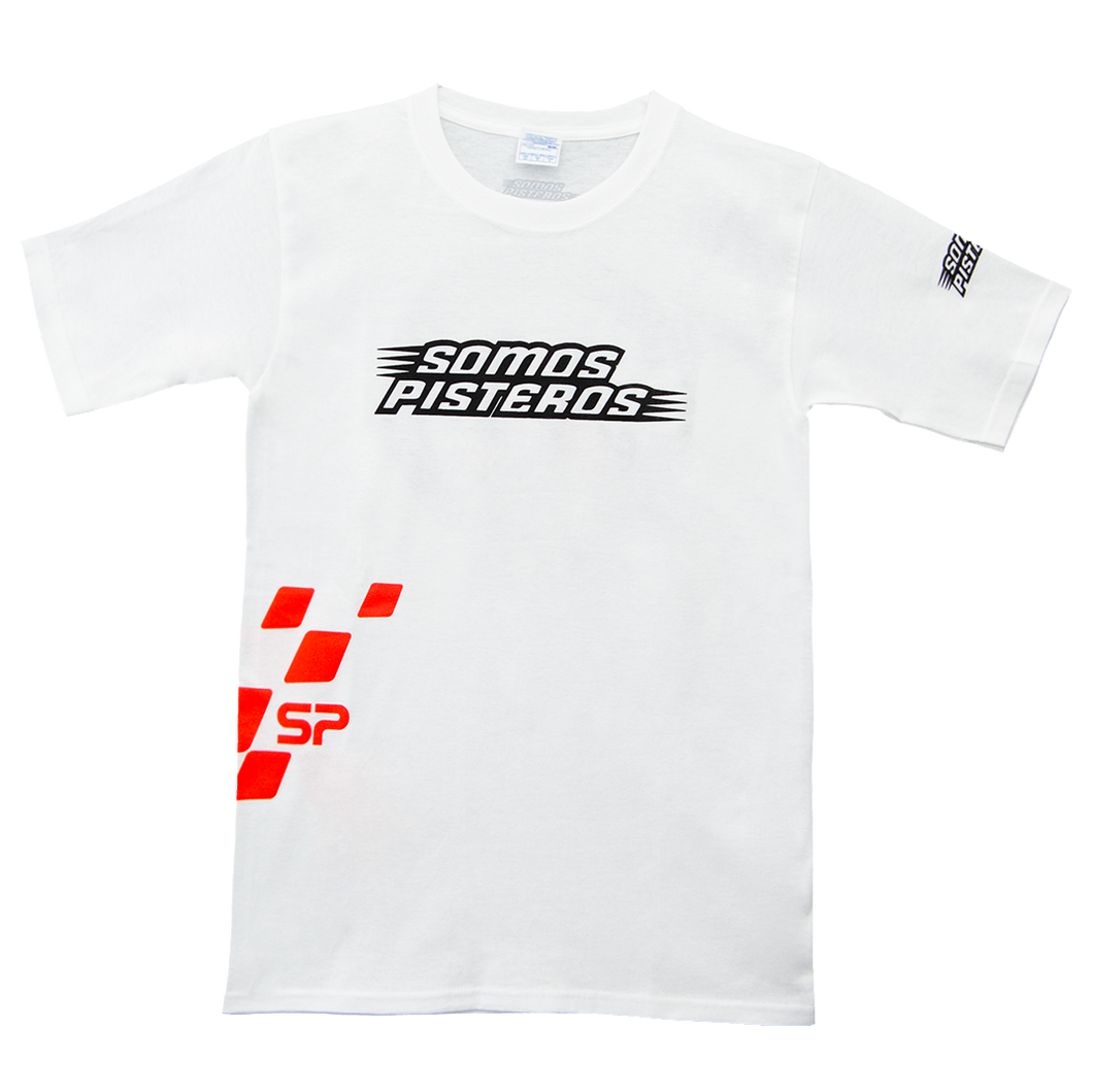Playera Oficial SP01 Blanca-Naranja